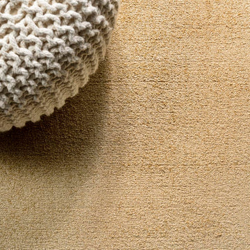 Haze Solid Low-pile Area Rug Mustard